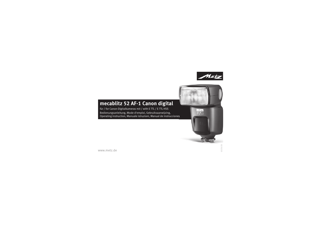 Metz MECABLITZ 52 AF-1 digital Canon User Manual | 294 pages