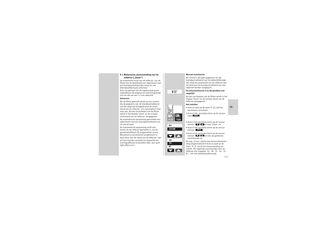 Metz MECABLITZ 52 AF-1 digital Canon User Manual | Page 113 / 294