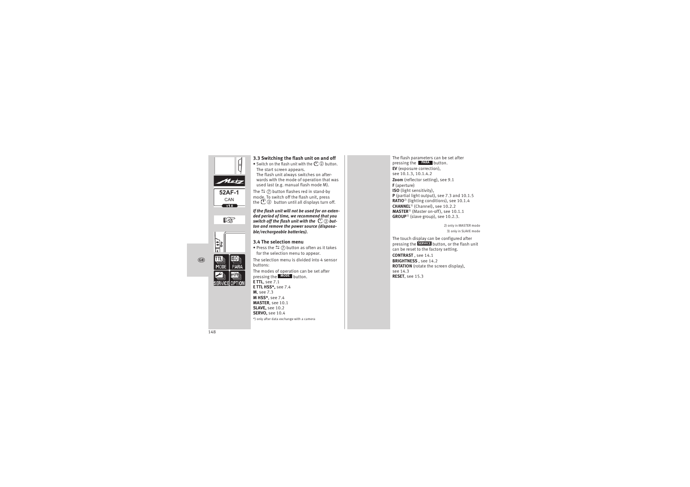 Metz MECABLITZ 52 AF-1 digital Canon User Manual | Page 148 / 294