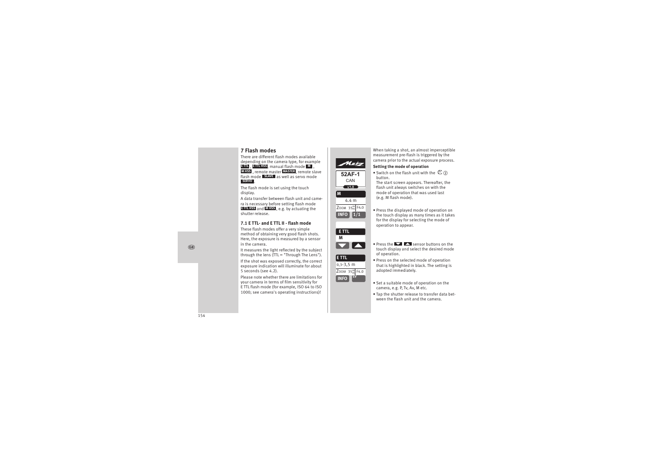 Metz MECABLITZ 52 AF-1 digital Canon User Manual | Page 154 / 294