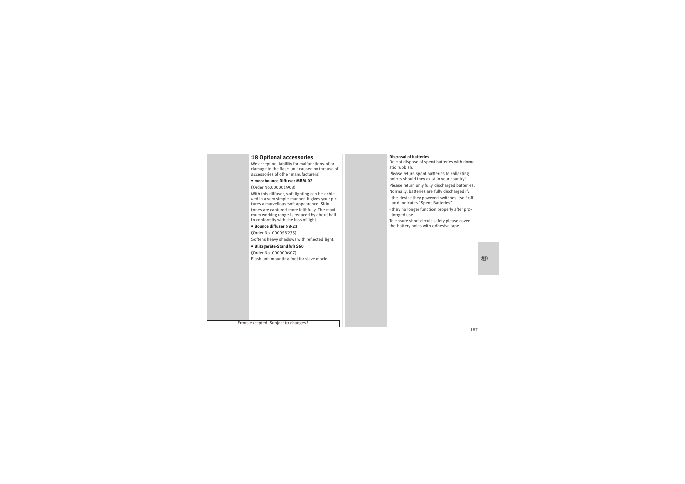 Metz MECABLITZ 52 AF-1 digital Canon User Manual | Page 187 / 294