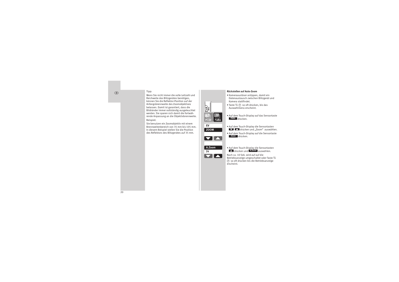Metz MECABLITZ 52 AF-1 digital Canon User Manual | Page 20 / 294