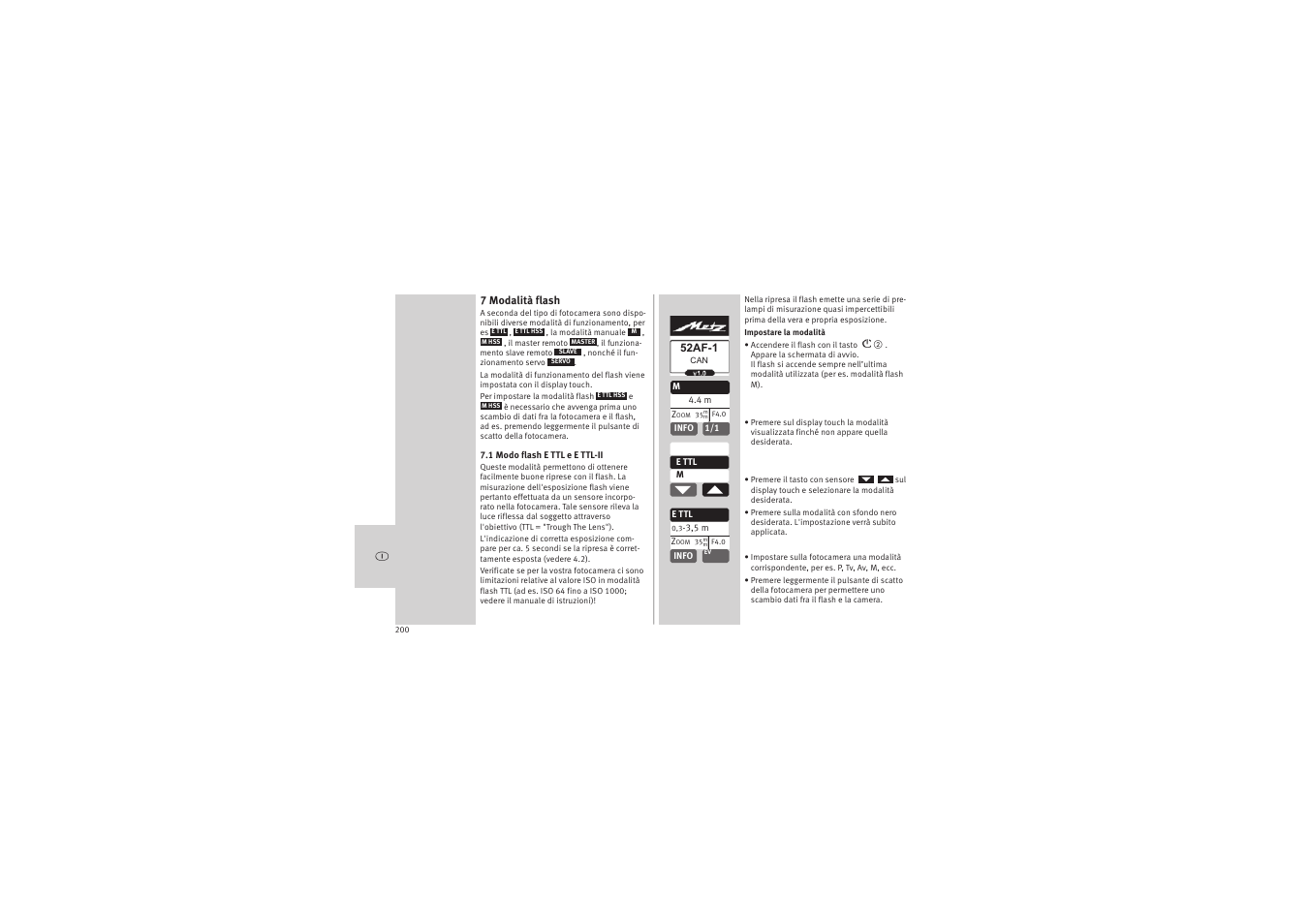 Metz MECABLITZ 52 AF-1 digital Canon User Manual | Page 200 / 294