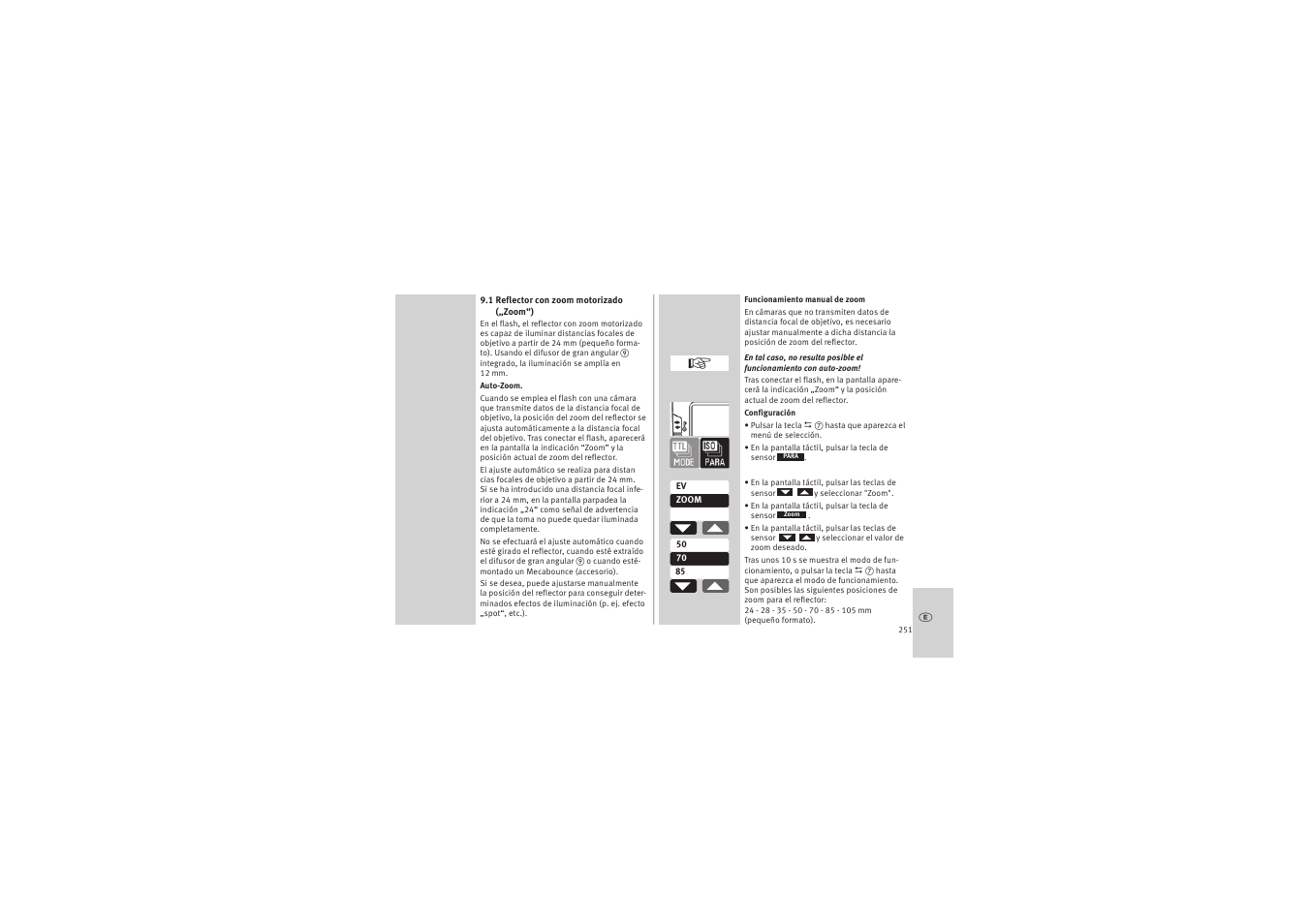 Metz MECABLITZ 52 AF-1 digital Canon User Manual | Page 251 / 294