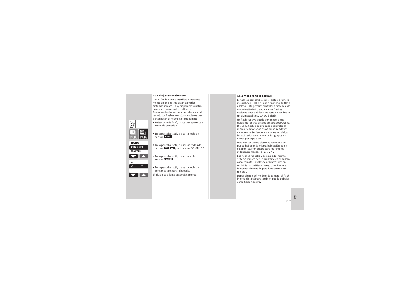 Metz MECABLITZ 52 AF-1 digital Canon User Manual | Page 259 / 294