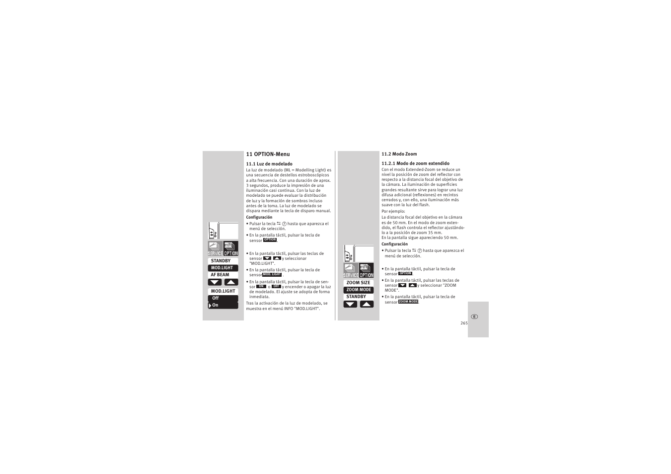 Metz MECABLITZ 52 AF-1 digital Canon User Manual | Page 265 / 294