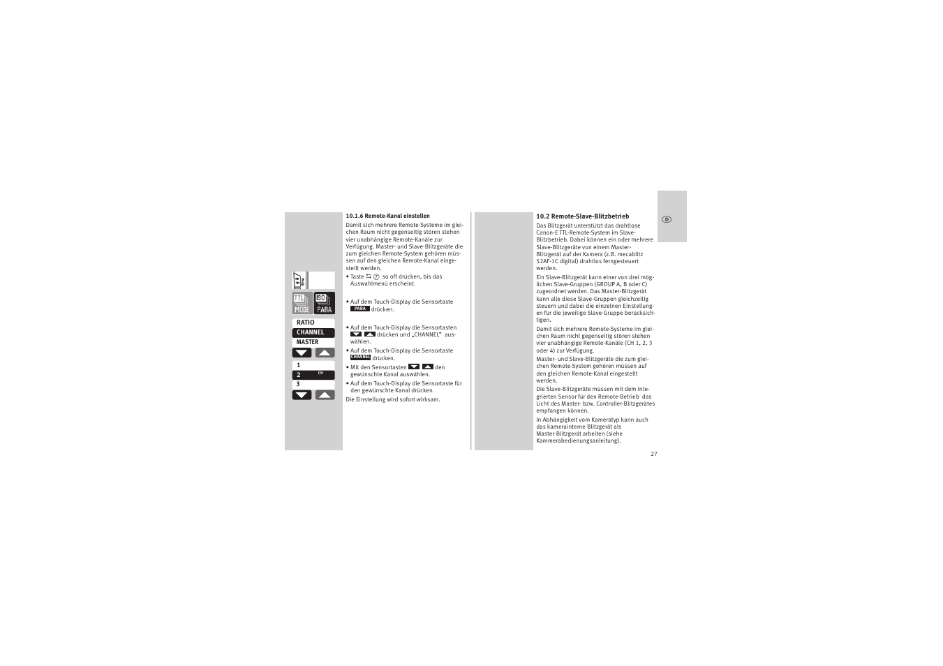 Metz MECABLITZ 52 AF-1 digital Canon User Manual | Page 27 / 294
