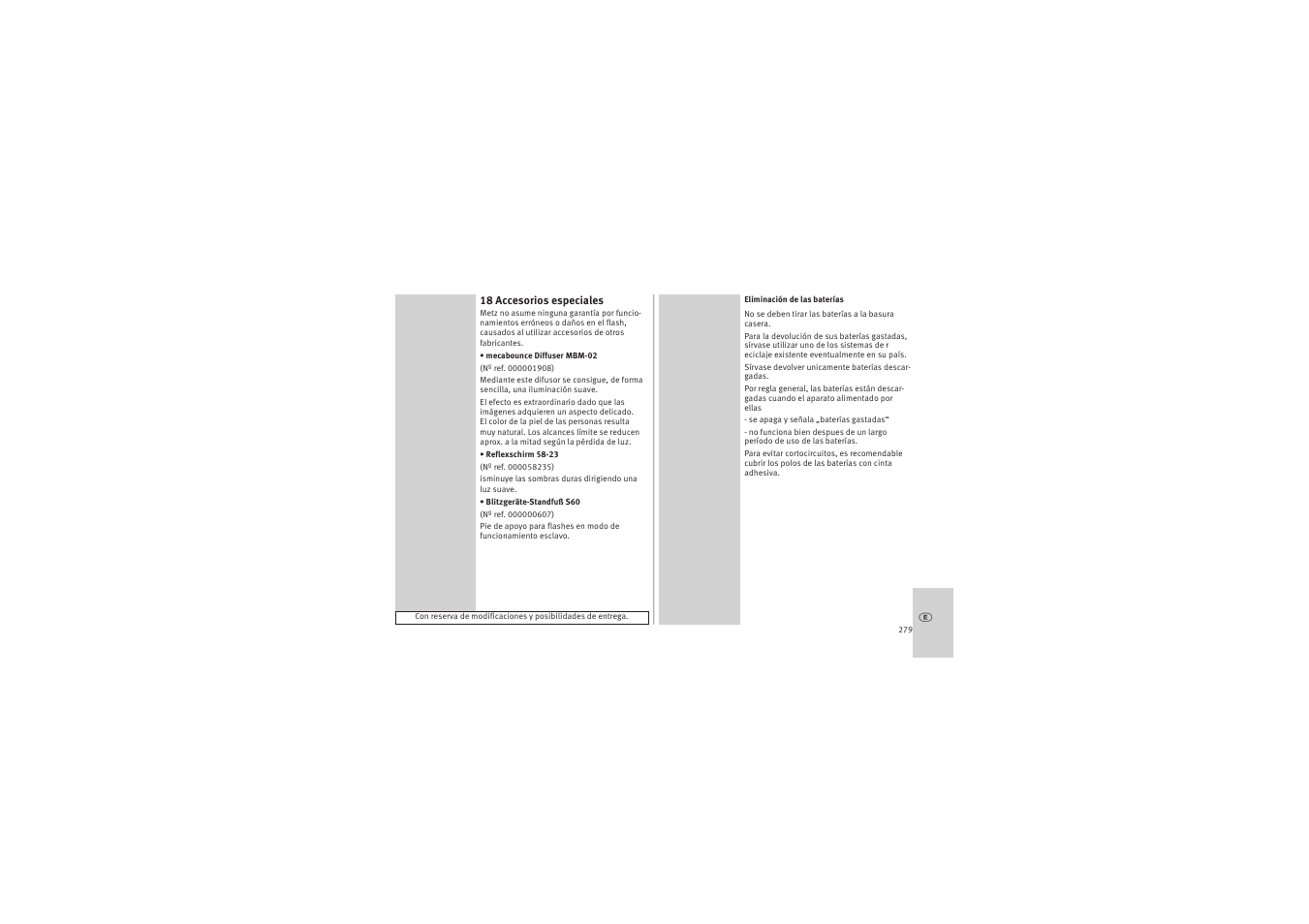 Metz MECABLITZ 52 AF-1 digital Canon User Manual | Page 279 / 294