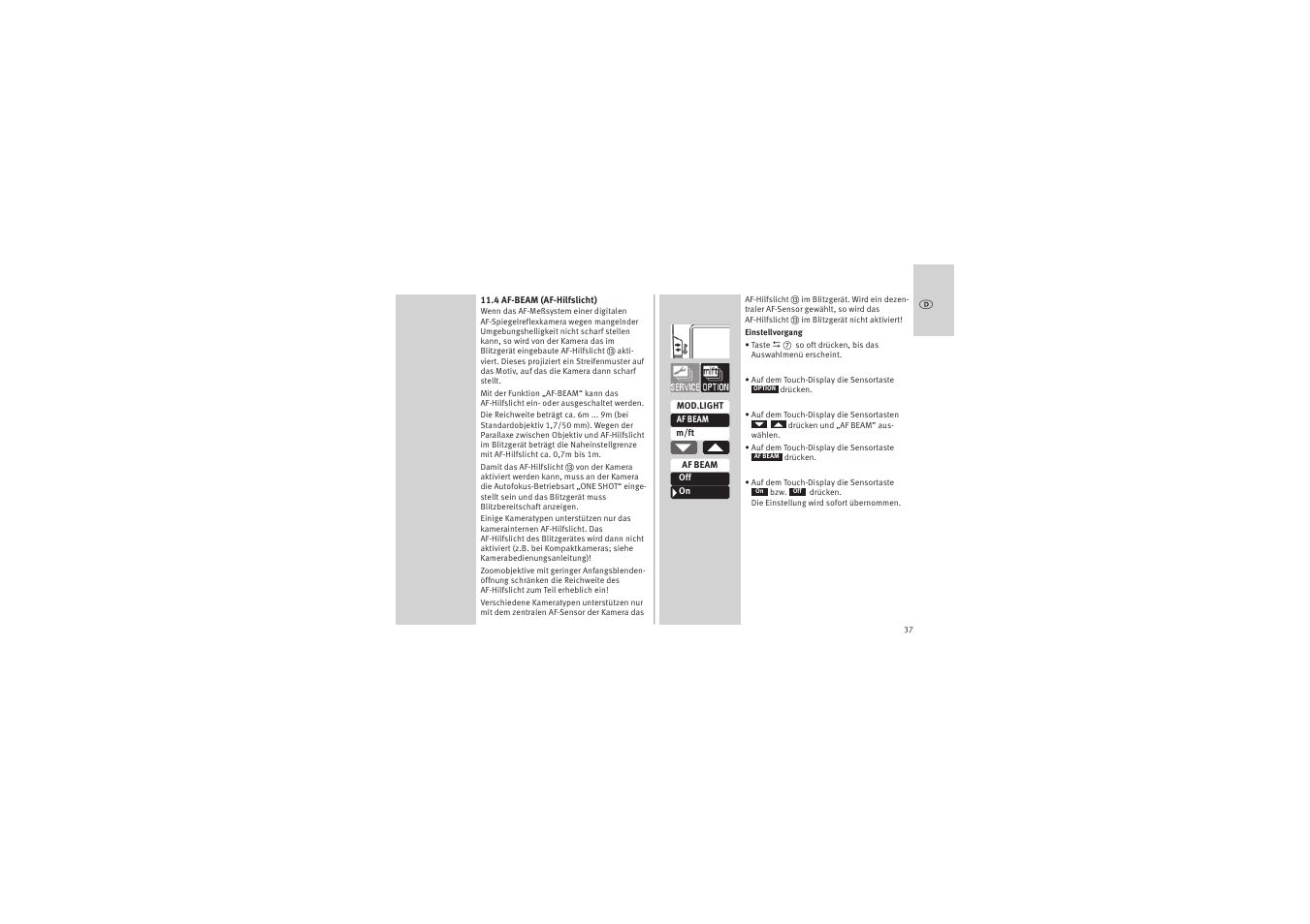Metz MECABLITZ 52 AF-1 digital Canon User Manual | Page 37 / 294