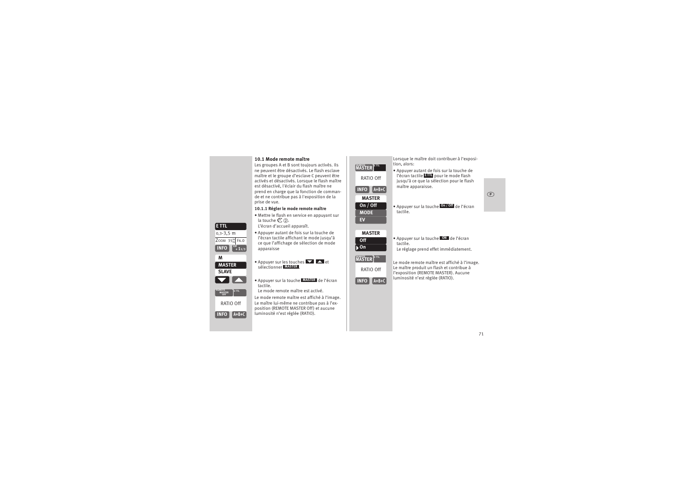 Metz MECABLITZ 52 AF-1 digital Canon User Manual | Page 71 / 294