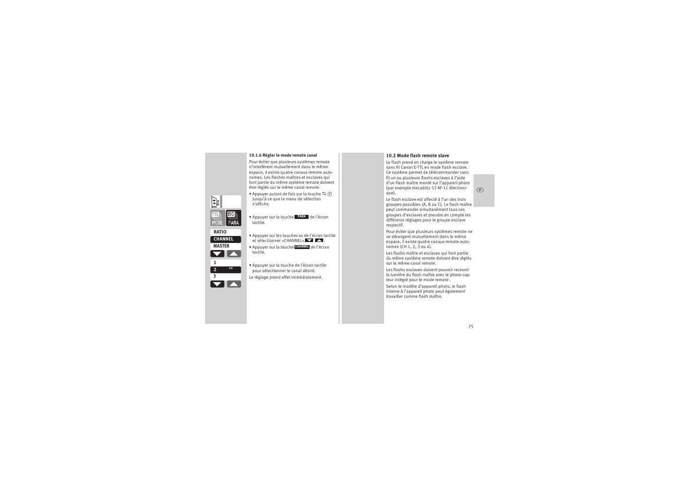 Metz MECABLITZ 52 AF-1 digital Canon User Manual | Page 75 / 294