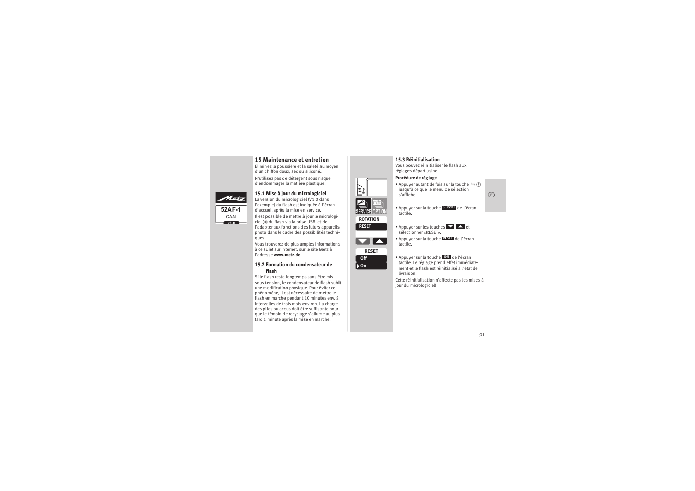 Metz MECABLITZ 52 AF-1 digital Canon User Manual | Page 91 / 294