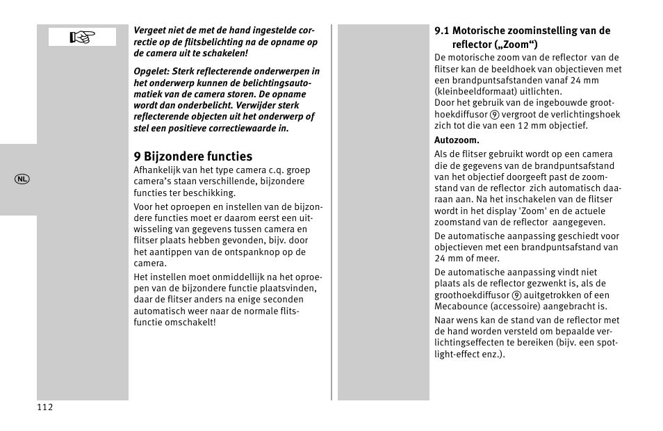 Metz MECABLITZ 52 AF-1 digital Nikon User Manual | Page 112 / 286