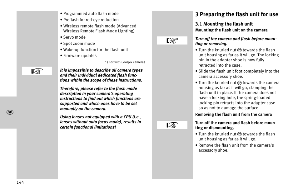 Metz MECABLITZ 52 AF-1 digital Nikon User Manual | Page 144 / 286