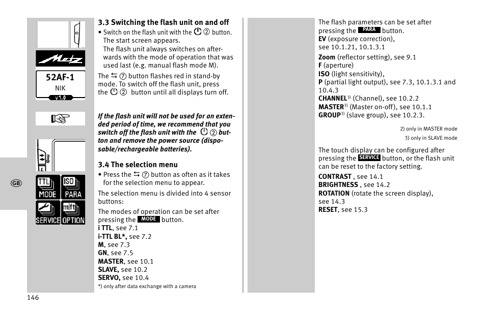 52af-1 | Metz MECABLITZ 52 AF-1 digital Nikon User Manual | Page 146 / 286