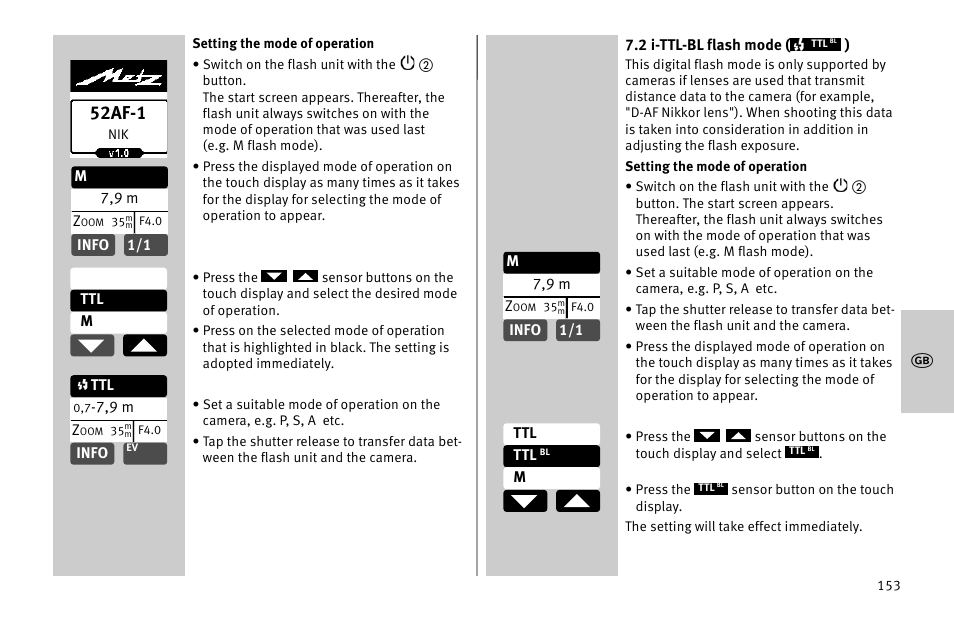 52af-1 | Metz MECABLITZ 52 AF-1 digital Nikon User Manual | Page 153 / 286