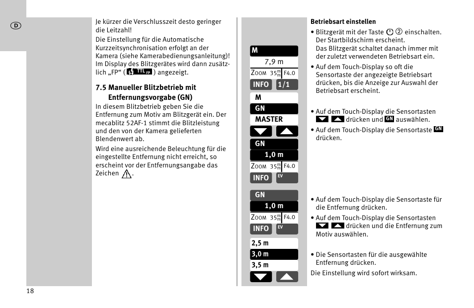 Metz MECABLITZ 52 AF-1 digital Nikon User Manual | Page 18 / 286