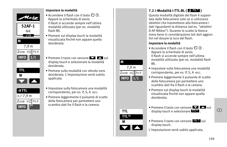 52af-1 | Metz MECABLITZ 52 AF-1 digital Nikon User Manual | Page 199 / 286