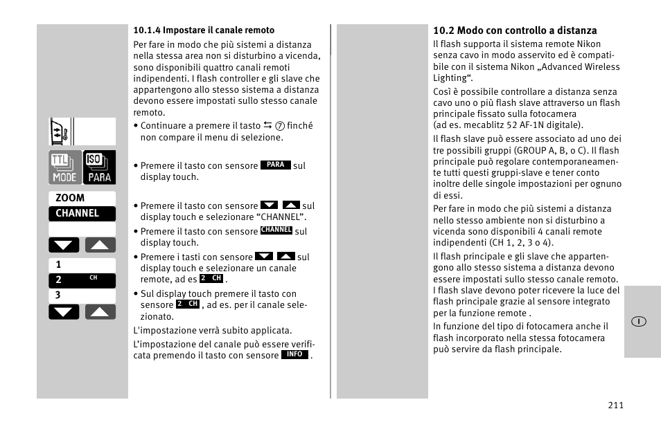 Metz MECABLITZ 52 AF-1 digital Nikon User Manual | Page 211 / 286