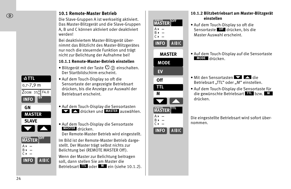 Metz MECABLITZ 52 AF-1 digital Nikon User Manual | Page 24 / 286