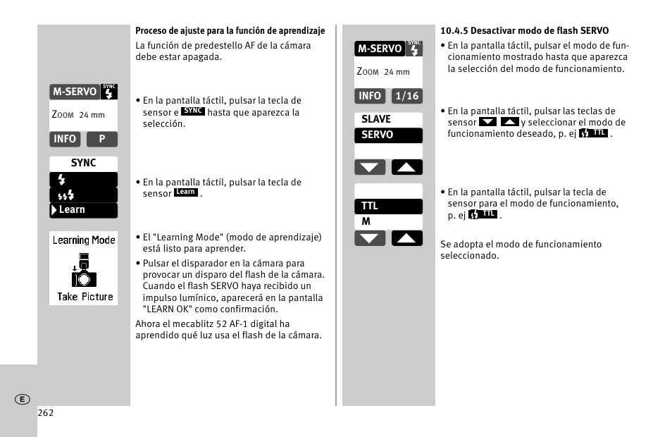 Metz MECABLITZ 52 AF-1 digital Nikon User Manual | Page 262 / 286