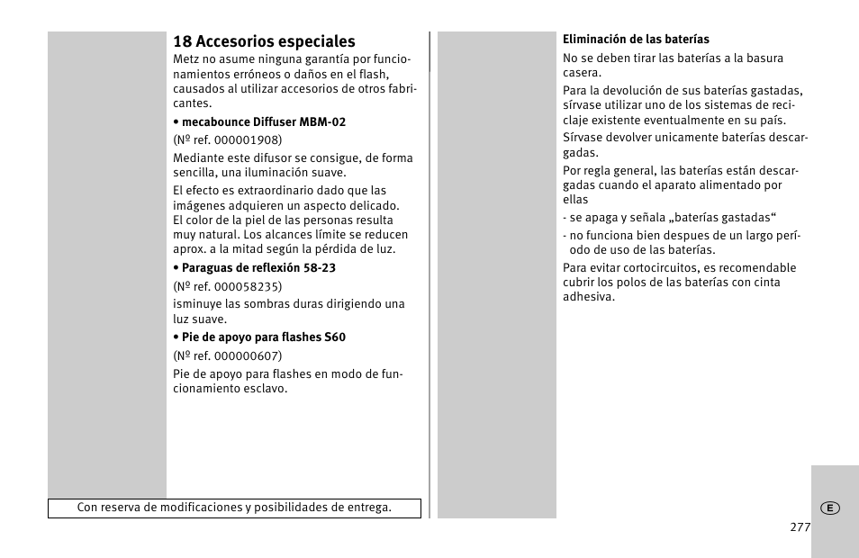 18 accesorios especiales | Metz MECABLITZ 52 AF-1 digital Nikon User Manual | Page 277 / 286