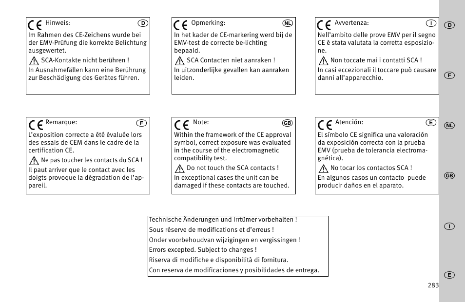 Metz MECABLITZ 52 AF-1 digital Nikon User Manual | Page 283 / 286