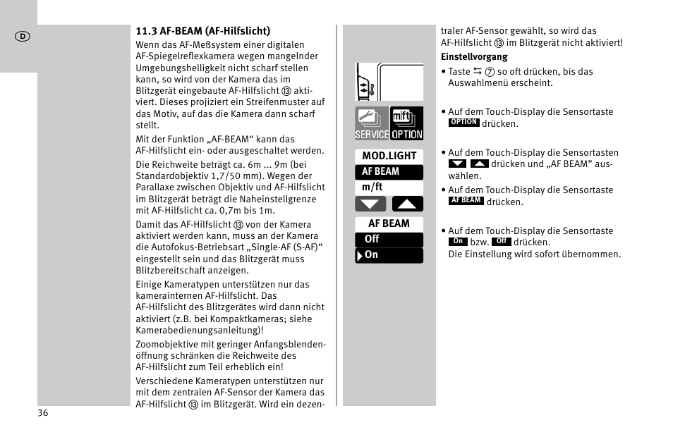 Metz MECABLITZ 52 AF-1 digital Nikon User Manual | Page 36 / 286