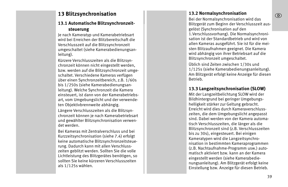 Metz MECABLITZ 52 AF-1 digital Nikon User Manual | Page 39 / 286
