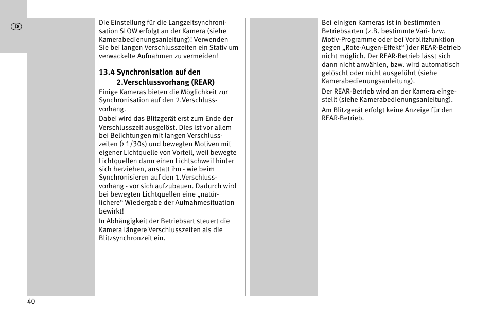 Metz MECABLITZ 52 AF-1 digital Nikon User Manual | Page 40 / 286