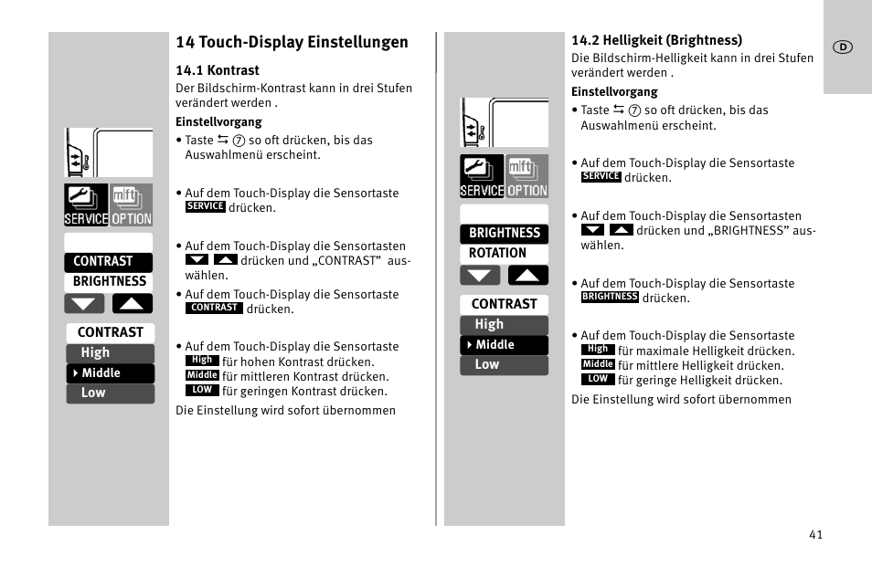 14 touch-display einstellungen | Metz MECABLITZ 52 AF-1 digital Nikon User Manual | Page 41 / 286