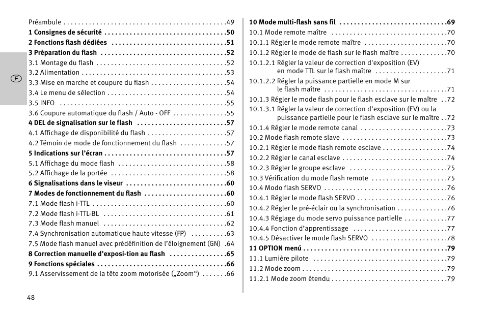 Metz MECABLITZ 52 AF-1 digital Nikon User Manual | Page 48 / 286