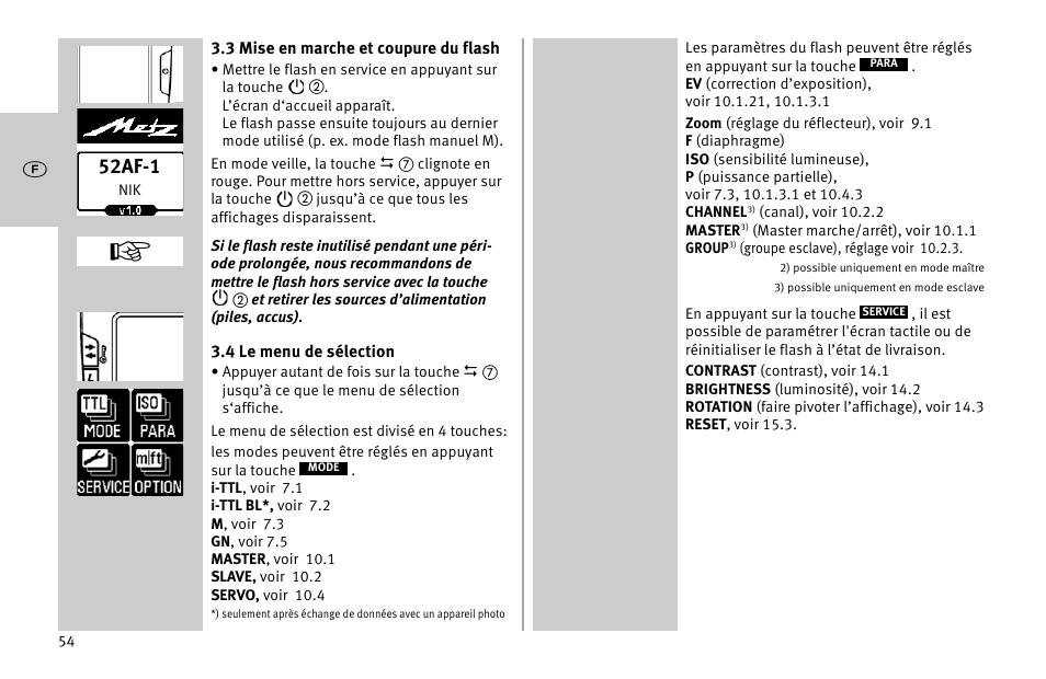 52af-1 | Metz MECABLITZ 52 AF-1 digital Nikon User Manual | Page 54 / 286