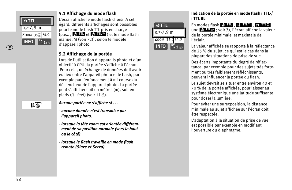 Metz MECABLITZ 52 AF-1 digital Nikon User Manual | Page 58 / 286