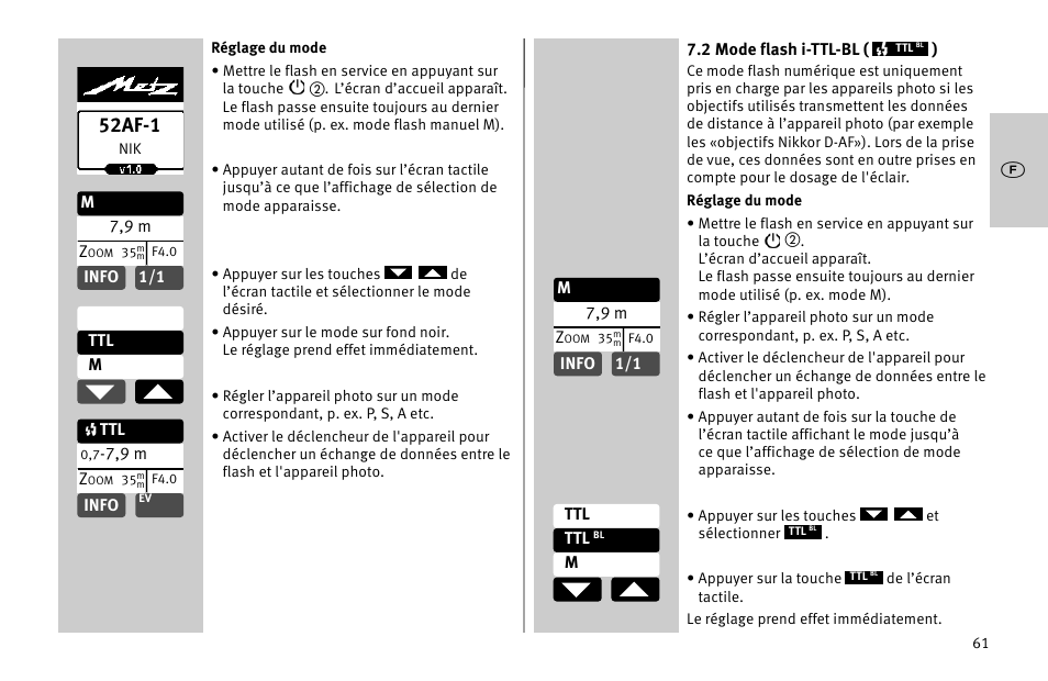 52af-1 | Metz MECABLITZ 52 AF-1 digital Nikon User Manual | Page 61 / 286