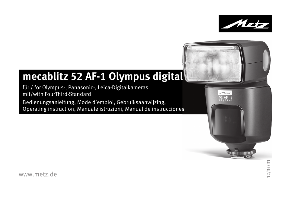 Metz MECABLITZ 52 AF-1 digital Olympus User Manual | 262 pages