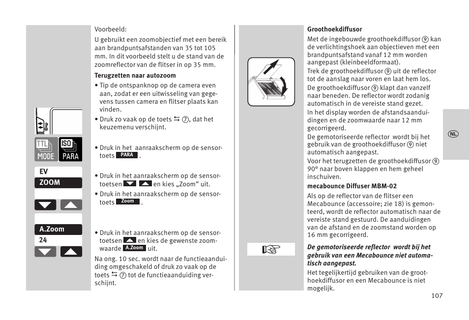 Metz MECABLITZ 52 AF-1 digital Olympus User Manual | Page 107 / 262