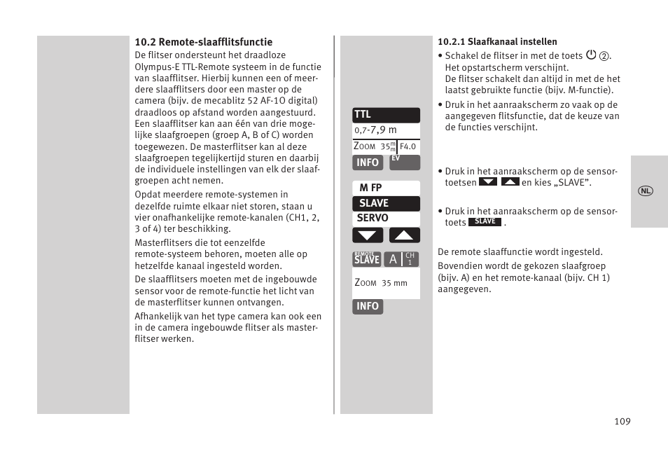 Metz MECABLITZ 52 AF-1 digital Olympus User Manual | Page 109 / 262