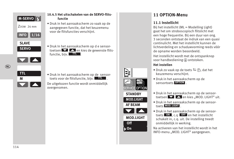 11 option-menu | Metz MECABLITZ 52 AF-1 digital Olympus User Manual | Page 114 / 262