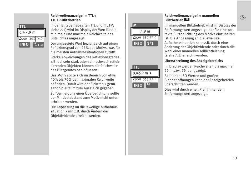 Metz MECABLITZ 52 AF-1 digital Olympus User Manual | Page 13 / 262