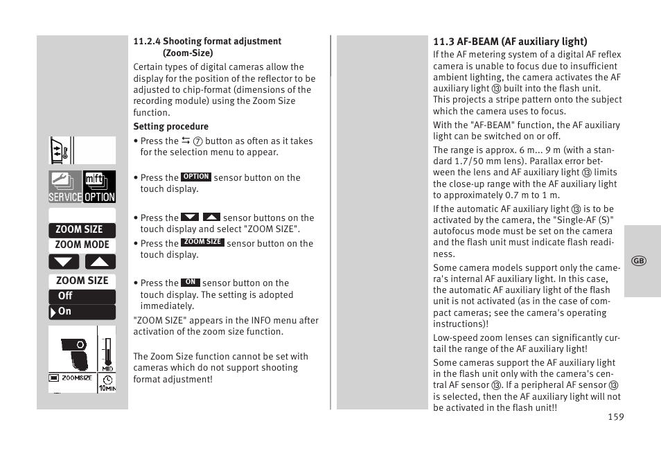 Metz MECABLITZ 52 AF-1 digital Olympus User Manual | Page 159 / 262