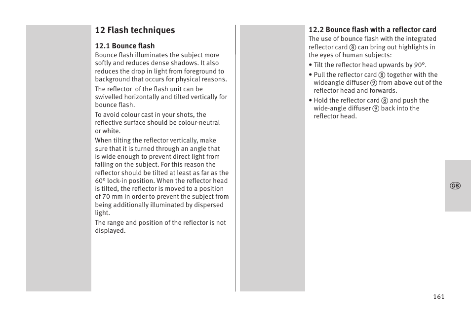 12 flash techniques | Metz MECABLITZ 52 AF-1 digital Olympus User Manual | Page 161 / 262