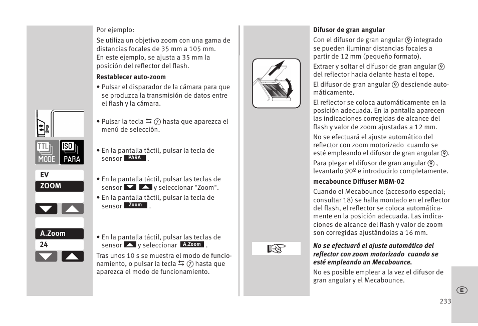 Metz MECABLITZ 52 AF-1 digital Olympus User Manual | Page 233 / 262