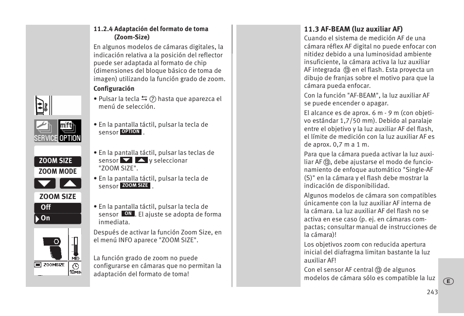 Metz MECABLITZ 52 AF-1 digital Olympus User Manual | Page 243 / 262