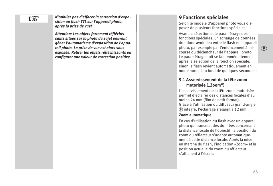 Metz MECABLITZ 52 AF-1 digital Olympus User Manual | Page 63 / 262