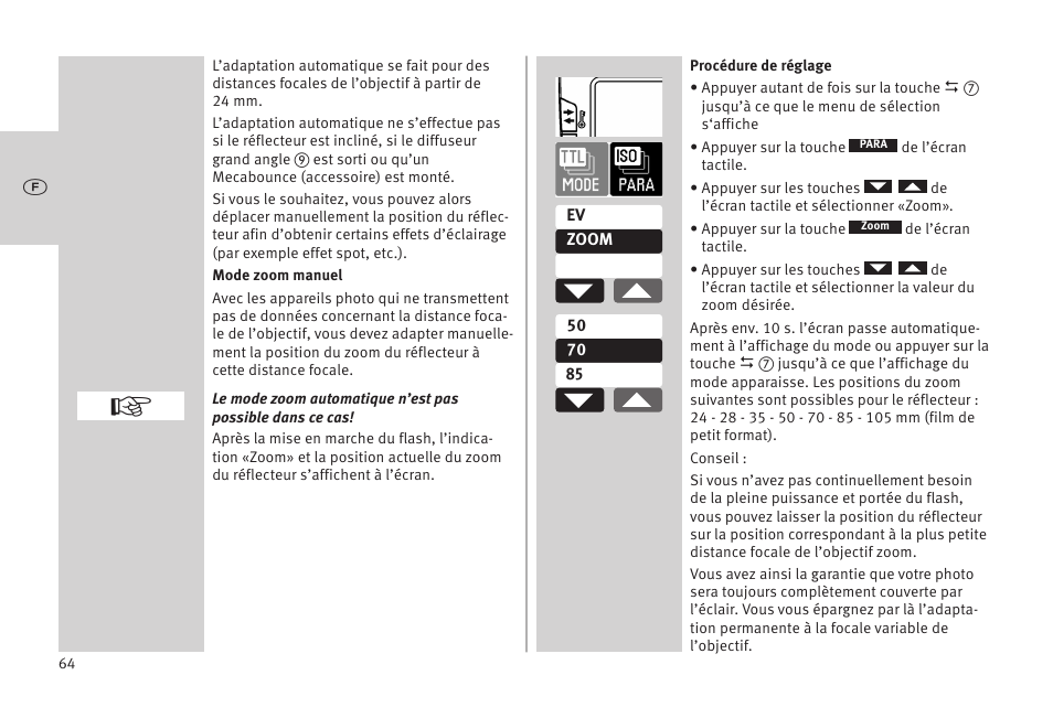 Metz MECABLITZ 52 AF-1 digital Olympus User Manual | Page 64 / 262