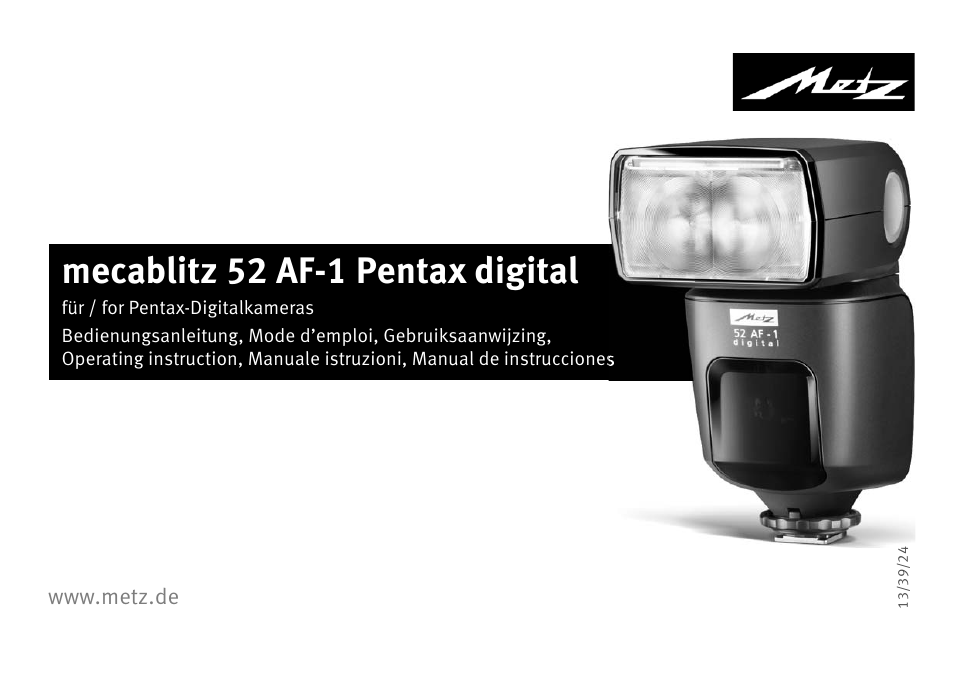 Metz MECABLITZ 52 AF-1 digital Pentax User Manual | 278 pages