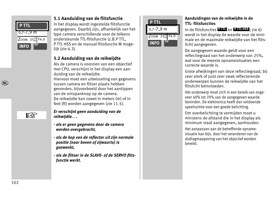 Metz MECABLITZ 52 AF-1 digital Pentax User Manual | Page 102 / 278