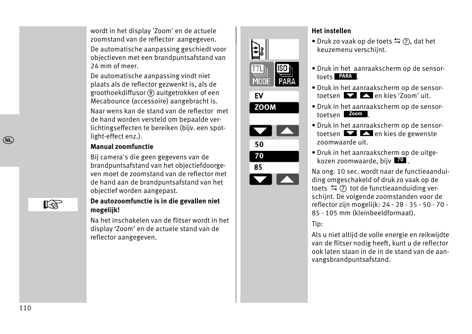 Metz MECABLITZ 52 AF-1 digital Pentax User Manual | Page 110 / 278