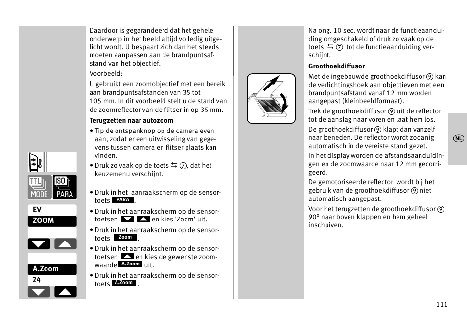 Metz MECABLITZ 52 AF-1 digital Pentax User Manual | Page 111 / 278